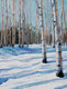 Original art for sale at UGallery.com | Snowy Aspen Path by Heather Foster | $1,275 | acrylic painting | 16' h x 12' w | thumbnail 1