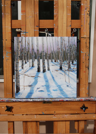 Storm Glow in Aspen Grove by Heather Foster |  Context View of Artwork 