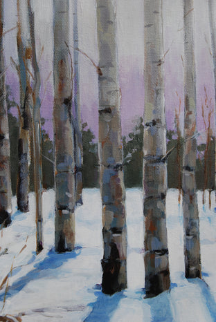 Storm Glow in Aspen Grove by Heather Foster |   Closeup View of Artwork 