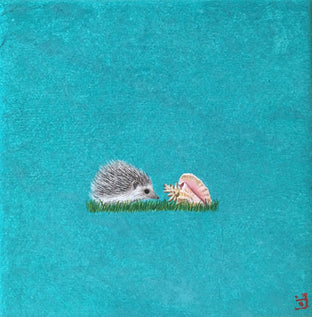 Original art for sale at UGallery.com | Hedgehog by Heejin Sutton | $75 | mixed media artwork | 4' h x 4' w | photo 1