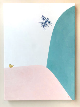 Original art for sale at UGallery.com | Banana & Blue Glaucus by Heejin Sutton | $825 | gouache painting | 16' h x 12' w | photo 3