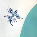 Original art for sale at UGallery.com | Banana & Blue Glaucus by Heejin Sutton | $825 | gouache painting | 16' h x 12' w | thumbnail 4