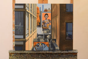 Original art for sale at UGallery.com | High Line View with Robot Lady by Nick Savides | $2,100 | oil painting | 16' h x 20' w | photo 3