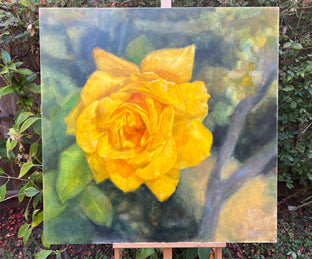 Original art for sale at UGallery.com | Gold by Hilary Gomes | $2,900 | oil painting | 36' h x 36' w | photo 3