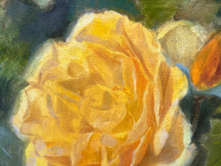 Original art for sale at UGallery.com | Golden Roses by Hilary Gomes | $2,350 | oil painting | 36' h x 30' w | photo 4