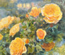Original art for sale at UGallery.com | Golden Roses by Hilary Gomes | $2,350 | oil painting | 36' h x 30' w | thumbnail 1