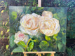 Original art for sale at UGallery.com | Three Blooming Roses and Thorns by Hilary Gomes | $1,575 | oil painting | 24' h x 30' w | thumbnail 3