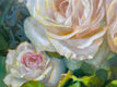 Original art for sale at UGallery.com | Three Blooming Roses and Thorns by Hilary Gomes | $1,575 | oil painting | 24' h x 30' w | thumbnail 4