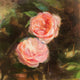 Original art for sale at UGallery.com | Two Vintage Rose by Hilary Gomes | $675 | oil painting | 10' h x 10' w | thumbnail 1