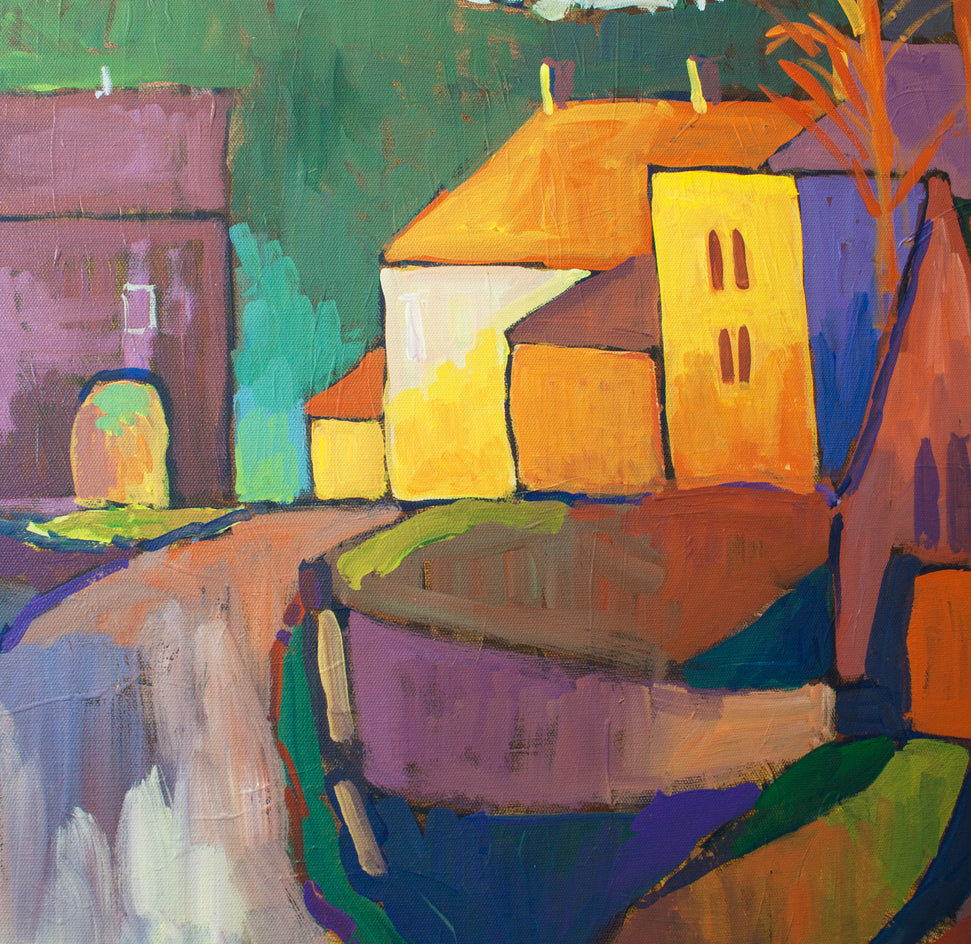 Ancient Market Town by Robert Hofherr |  Closeup View of Artwork 