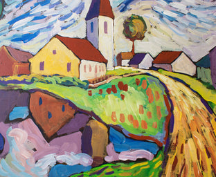 Original art for sale at UGallery.com | Country Church by Robert Hofherr | $1,075 | acrylic painting | 24' h x 30' w | photo 4