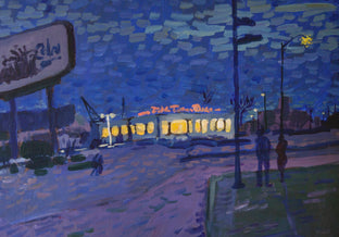 Original art for sale at UGallery.com | Diner by Robert Hofherr | $650 | acrylic painting | 20' h x 24' w | photo 3