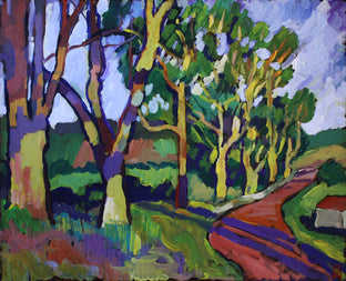 Original art for sale at UGallery.com | Road with Large Trees by Robert Hofherr | $950 | acrylic painting | 24' h x 30' w | photo 1