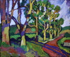 Original art for sale at UGallery.com | Road with Large Trees by Robert Hofherr | $950 | acrylic painting | 24' h x 30' w | thumbnail 1