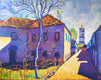 Original art for sale at UGallery.com | A Street in the Old City by Robert Hofherr | $925 | acrylic painting | 22' h x 28' w | thumbnail 1