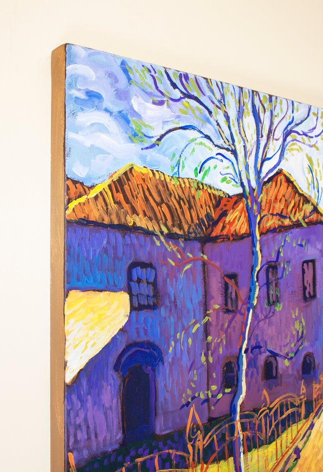 A Street in the Old City by Robert Hofherr |  Side View of Artwork 