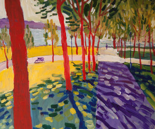 Original art for sale at UGallery.com | Sunny Day at the Harbor by Robert Hofherr | $1,125 | acrylic painting | 24' h x 24' w | photo 4