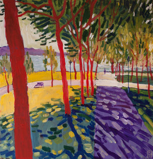 Original art for sale at UGallery.com | Sunny Day at the Harbor by Robert Hofherr | $1,125 | acrylic painting | 24' h x 24' w | photo 1