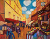 Original art for sale at UGallery.com | Walking through the Market by Robert Hofherr | $800 | acrylic painting | 18' h x 24' w | thumbnail 1