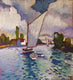 Original art for sale at UGallery.com | Where the Creek Widens by Robert Hofherr | $900 | acrylic painting | 20' h x 20' w | thumbnail 1