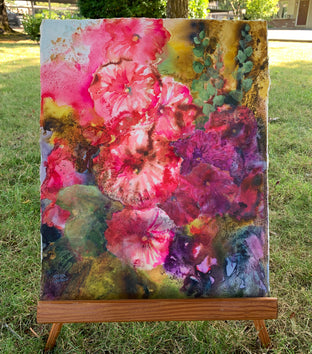 Hollyhock Magic by Melissa Gannon |  Context View of Artwork 