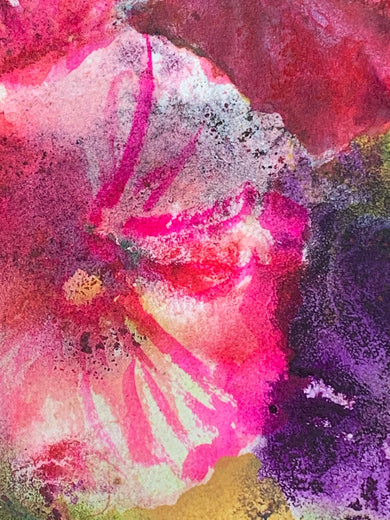 Hollyhock Magic by Melissa Gannon |   Closeup View of Artwork 