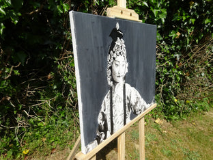 Original art for sale at UGallery.com | Because I'll Catch You: Portrait of a Beijing Opera Star by Hope Rambo | $1,200 | acrylic painting | 15.75' h x 19.69' w | photo 2
