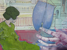 Original art for sale at UGallery.com | Moss Green, Autumn Berries by Hope Rambo | $1,500 | gouache painting | 23.62' h x 15.75' w | thumbnail 4