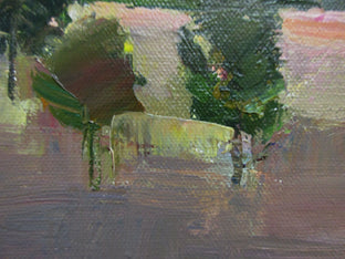 Horse Farm at Dusk by Janet Dyer |   Closeup View of Artwork 