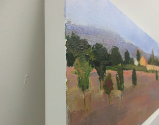 Horse Farm at Dusk by Janet Dyer |  Side View of Artwork 