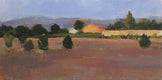 Original art for sale at UGallery.com | Horse Farm at Dusk by Janet Dyer | $500 | acrylic painting | 10' h x 20' w | thumbnail 1