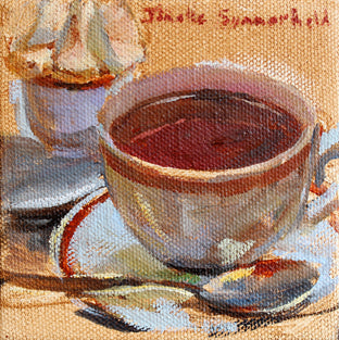 Original art for sale at UGallery.com | Hot Chocolate with Whipped Cream by Jonelle Summerfield | $75 | oil painting | 4' h x 4' w | photo 1