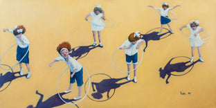 Original art for sale at UGallery.com | Ink Spots (Hula Hoop) by Nata Zaikina | $2,663.63 | oil painting | 30' h x 59' w | photo 1