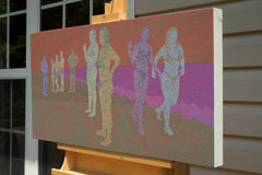 Original art for sale at UGallery.com | Ghost in the City - Beach 3 by Hyoungseok Kim | $1,500 | acrylic painting | 16.5' h x 33' w | thumbnail 2