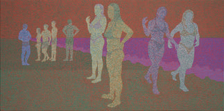 Original art for sale at UGallery.com | Ghost in the City - Beach 3 by Hyoungseok Kim | $1,500 | acrylic painting | 16.5' h x 33' w | thumbnail 1