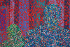 Original art for sale at UGallery.com | Ghost in the City - Lunch Hour by Hyoungseok Kim | $4,100 | acrylic painting | 24' h x 48' w | thumbnail 4