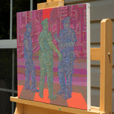 Original art for sale at UGallery.com | Ghost in the City - Police by Hyoungseok Kim | $800 | acrylic painting | 16.5' h x 16.5' w | thumbnail 2