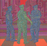 Original art for sale at UGallery.com | Ghost in the City - Police by Hyoungseok Kim | $800 | acrylic painting | 16.5' h x 16.5' w | thumbnail 1