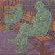Original art for sale at UGallery.com | Ghost in the City - Waiting by Hyoungseok Kim | $800 | acrylic painting | 16.5' h x 16.5' w | thumbnail 1