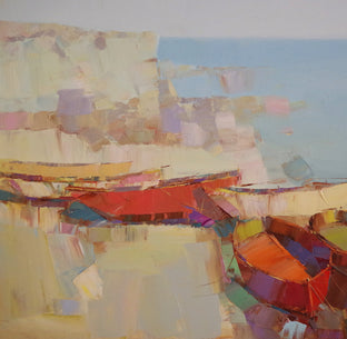 Rowboats on the Shore by Vahe Yeremyan |   Closeup View of Artwork 