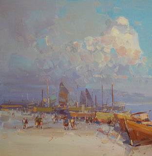 Original art for sale at UGallery.com | Through the Harbor by Vahe Yeremyan | $825 | oil painting | 18' h x 24' w | photo 4
