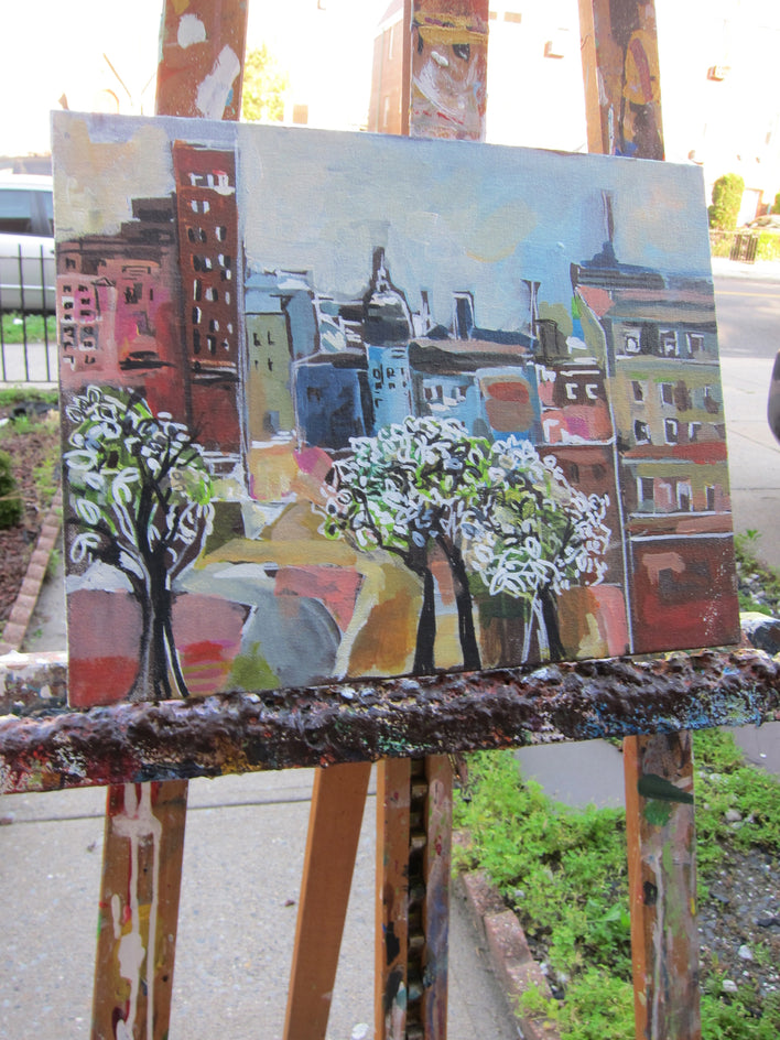 For the Love of New York Part V by Colette Wirz Nauke |  Side View of Artwork 