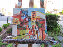 Original art for sale at UGallery.com | Hope for New York Part l by Colette Wirz Nauke | $250 | acrylic painting | 12' h x 12' w | thumbnail 3