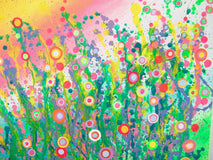 Original art for sale at UGallery.com | Blooms in Paradise by Natasha Tayles | $1,000 | acrylic painting | 24' h x 36' w | thumbnail 4