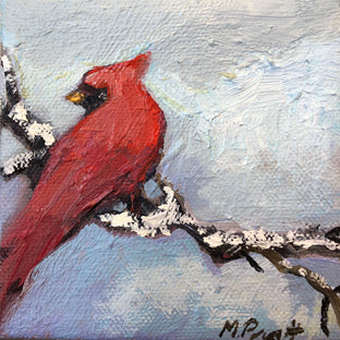 Original art for sale at UGallery.com | Big Red In The Snow by Mary Pratt | $75 | oil painting | 4' h x 4' w | photo 1