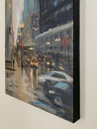 State Street at Dusk by Yangzi Xu |  Side View of Artwork 