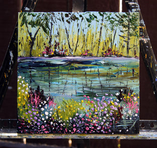 Original art for sale at UGallery.com | The Bliss of Monet by Lisa Elley | $300 | oil painting | 10' h x 10' w | photo 2