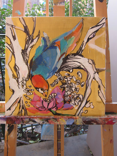 Bird Reaching For Blossoms by Colette Wirz Nauke |  Context View of Artwork 