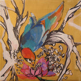 Original art for sale at UGallery.com | Bird Reaching For Blossoms by Colette Wirz Nauke | $225 | acrylic painting | 12' h x 12' w | thumbnail 1