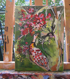 Original art for sale at UGallery.com | The Heart of a Bird by Colette Wirz Nauke | $225 | acrylic painting | 12' h x 9' w | thumbnail 3